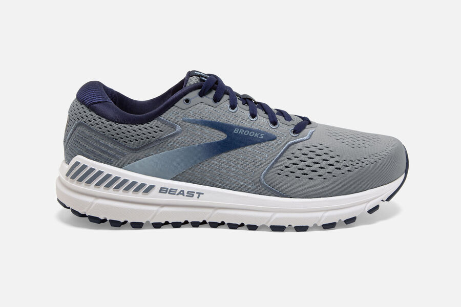 Mens Brooks Beast '20 Walking Shoes Blue/Grey/Poseidon | 965840-GSQ